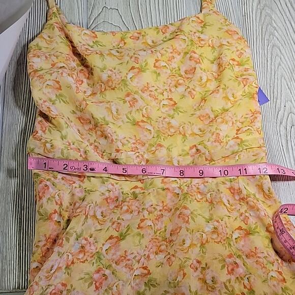 Morgan and Co. Juniors Mini Dress With Layered Skirt Yellow Peach Size M NWT - Picture 13 of 13